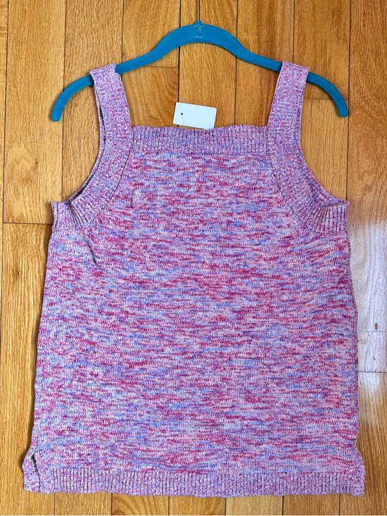 LOFT Girls' Pink Marled Knit Tank Top - Picture 3 of 3